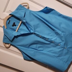 Talbots Blue Sleeveless Blouse